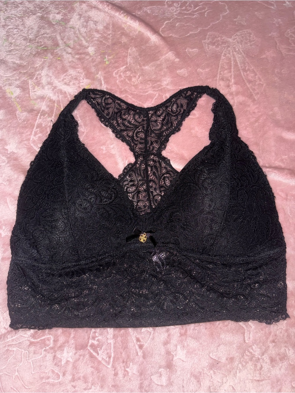 Daisy Fuentes Black Lace Racerback Bralette